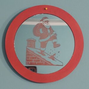 Santa on Rooftop Mirror