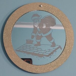 Santa on Rooftop Mirror