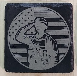 Honor Guard Tribute Slate Coaster