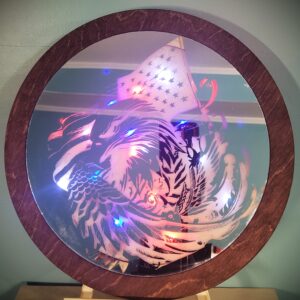 Patriotic Eagle with Flag Mirror