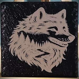 Woodland Wolf Slate Coaster