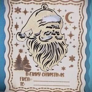 Wood Christmas Card w/removable Ornament