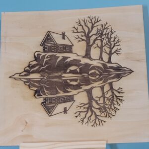 Log Cabin Wood Wall Art