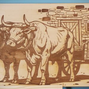 Oxen Wood Wall Art