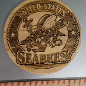 United States Seabees 4" Round Coaster